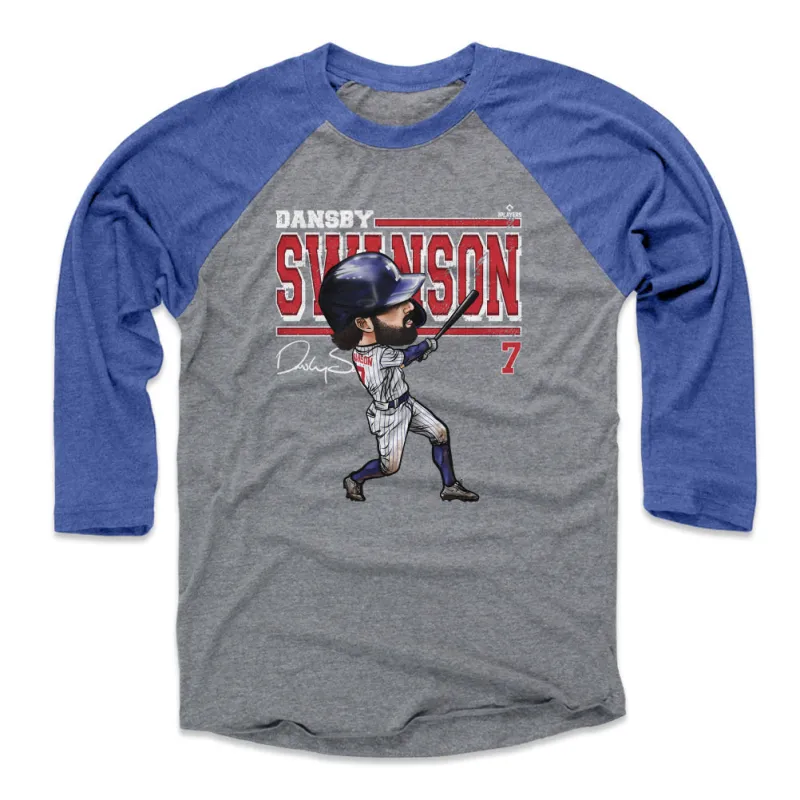 Dansby Swanson Chicago C Cartoon WHT sold by 500 Level
