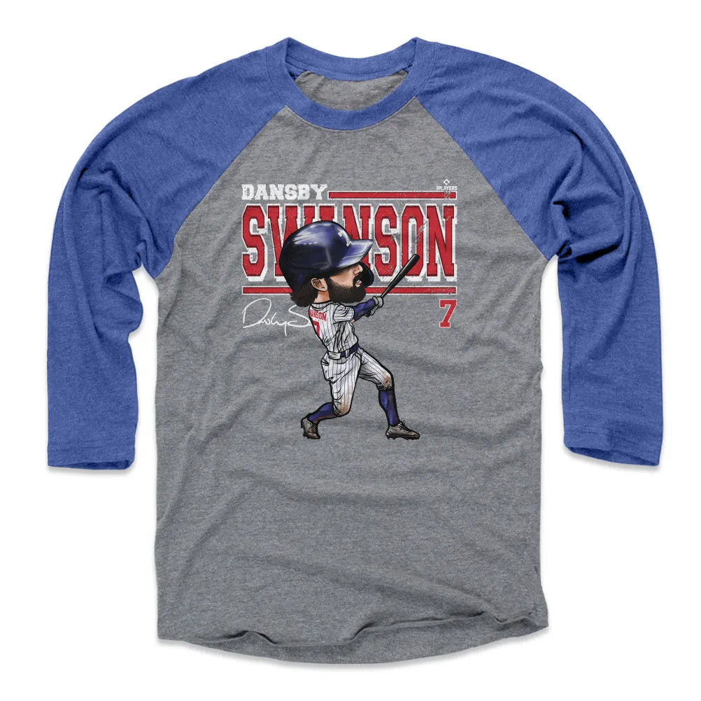 Dansby Swanson Chicago C Cartoon WHT sold by 500 Level