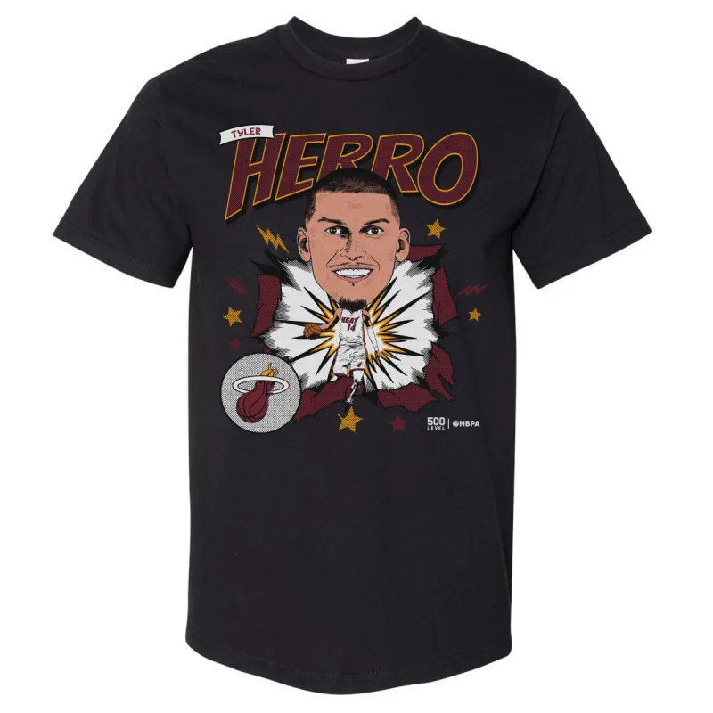 Tyler Herro Miami Heat Caricature WHT sold by 500 Level