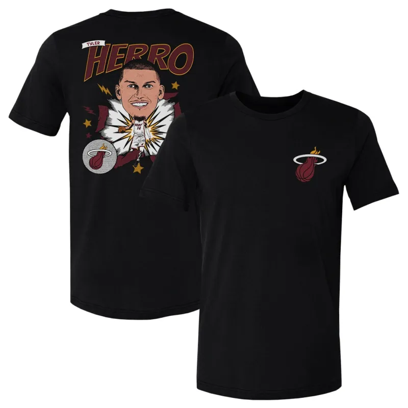 Tyler Herro Miami Heat Caricature F&B WHT sold by 500 Level