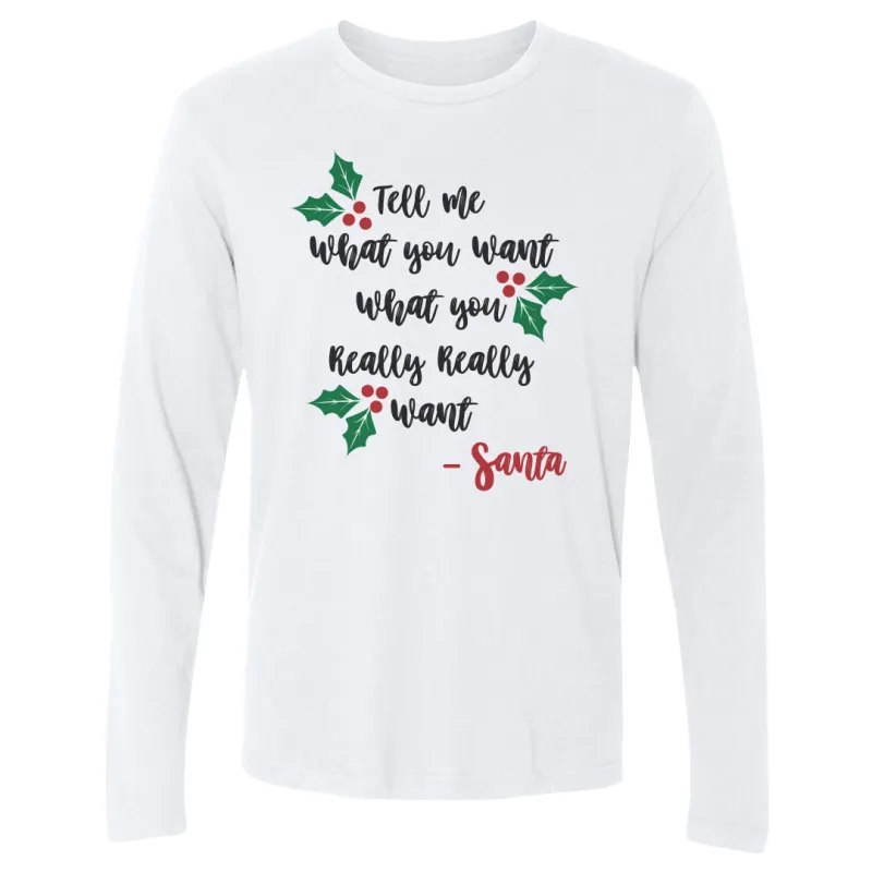 Christmas Tell Me What You Want Santa sold by 500 Level