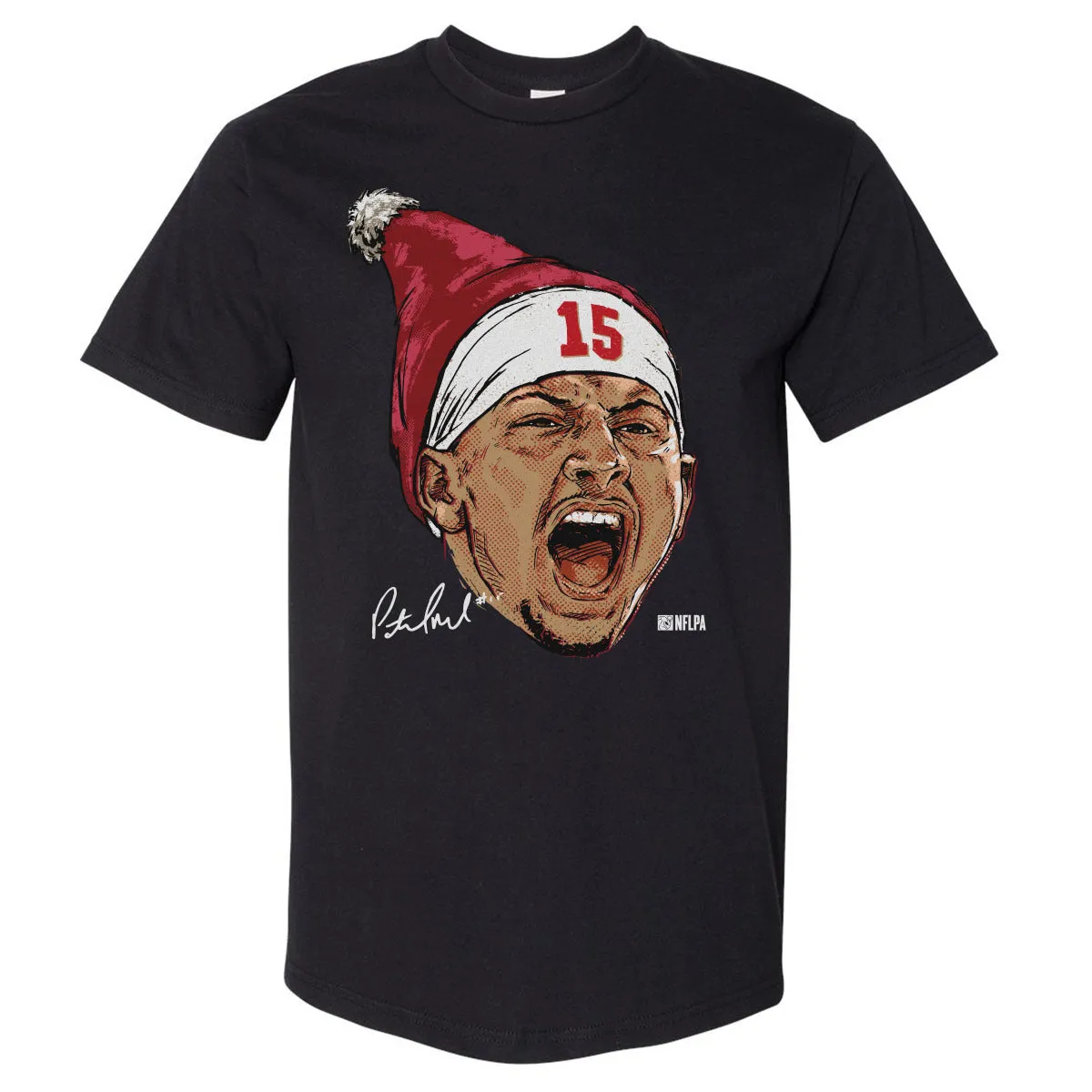 Patrick Mahomes Kansas City Portrait Santa Hat WHT sold by 500 Level