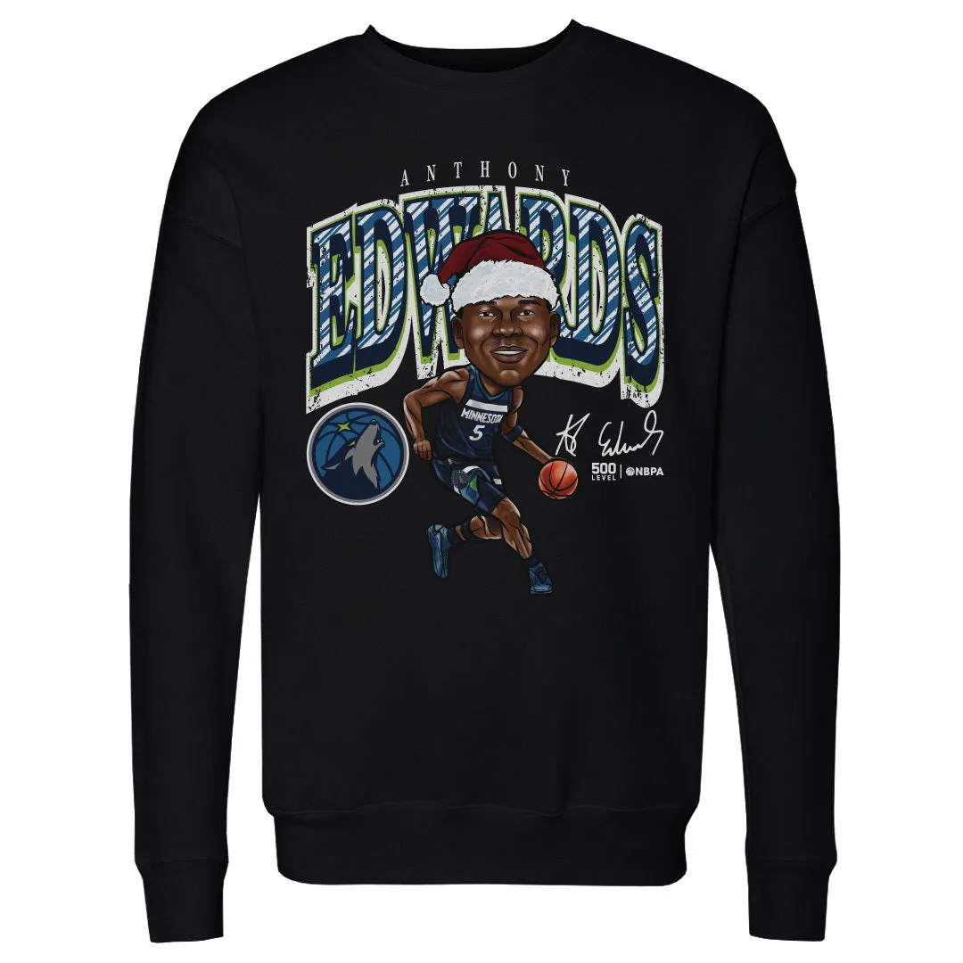Anthony Edwards Minnesota Timberwolves Cartoon Santa Hat WHT sold by 500 Level product image thumbnail 3
