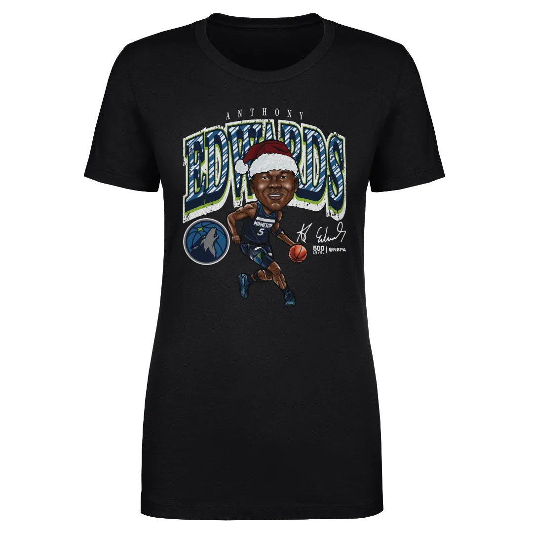 Anthony Edwards Minnesota Timberwolves Cartoon Santa Hat WHT sold by 500 Level product image thumbnail 2