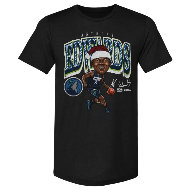 Anthony Edwards Minnesota Timberwolves Cartoon Santa Hat WHT sold by 500 Level