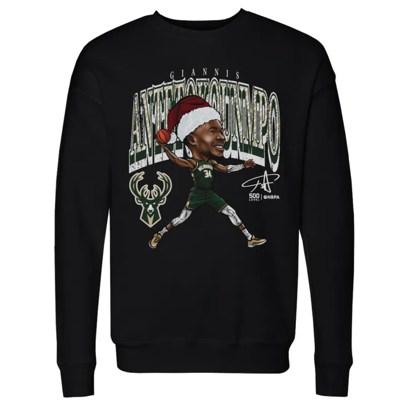 Giannis Antetokounmpo Milwaukee Bucks Cartoon Santa Hat WHT sold by 500 Level