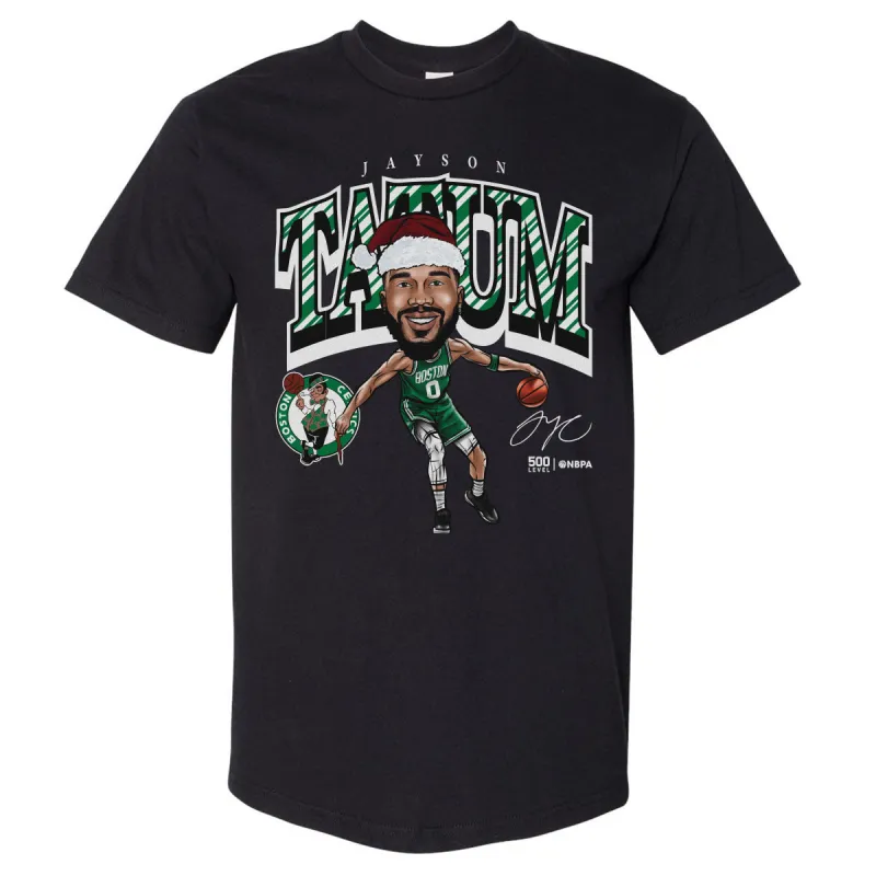 Jayson Tatum Boston Celtics Cartoon Santa Hat WHT made by 500 Level