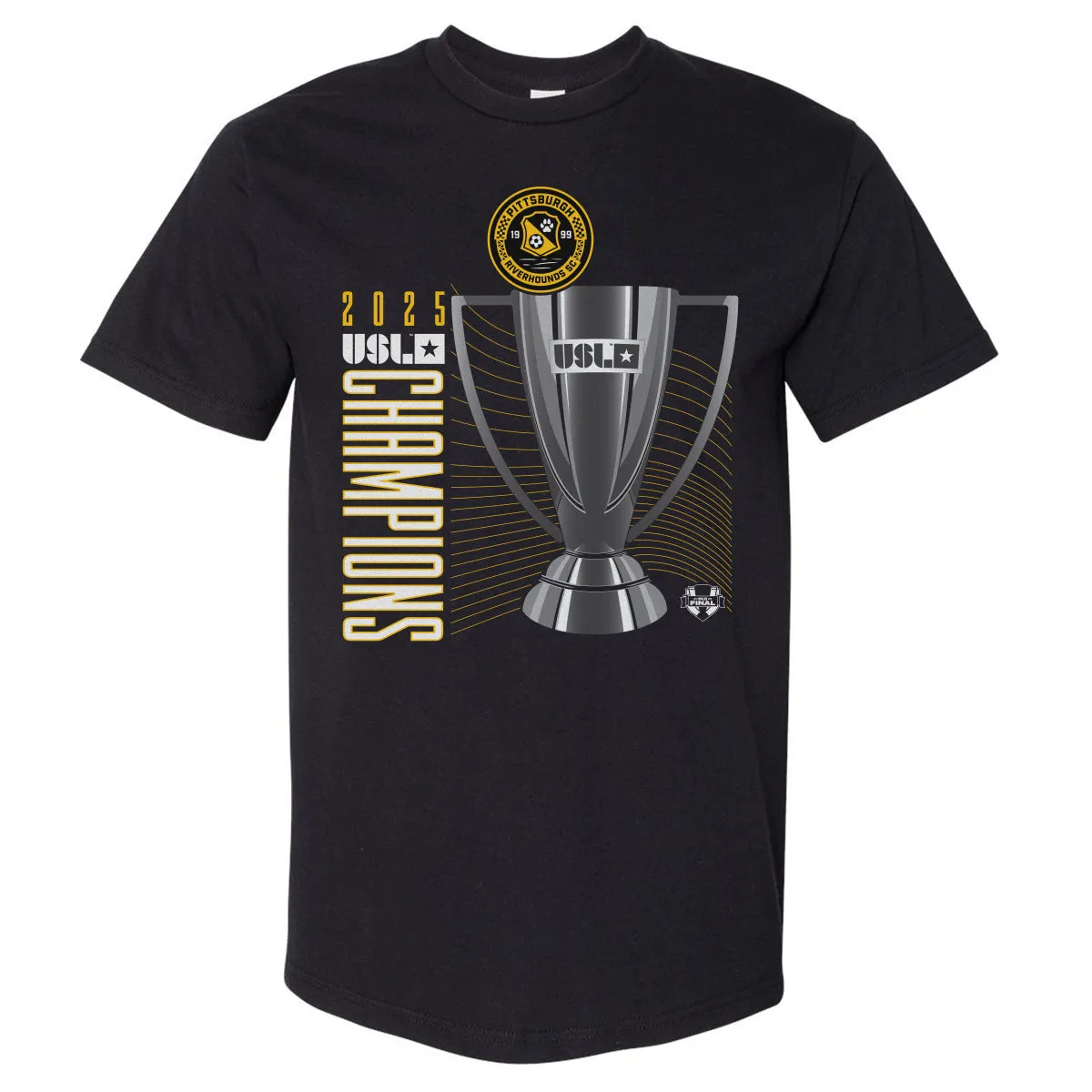Pittsburgh Riverhounds SC 2025 USL Championship Final Champions Trophy WHT sold by 500 Level