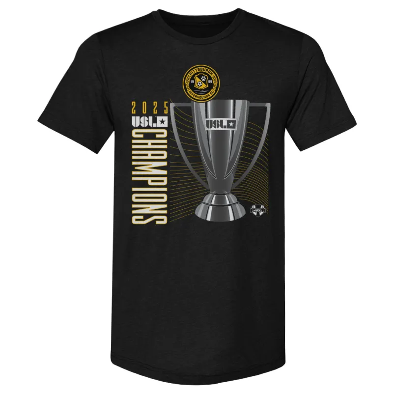 Pittsburgh Riverhounds SC 2025 USL Championship Final Champions Trophy WHT sold by 500 Level