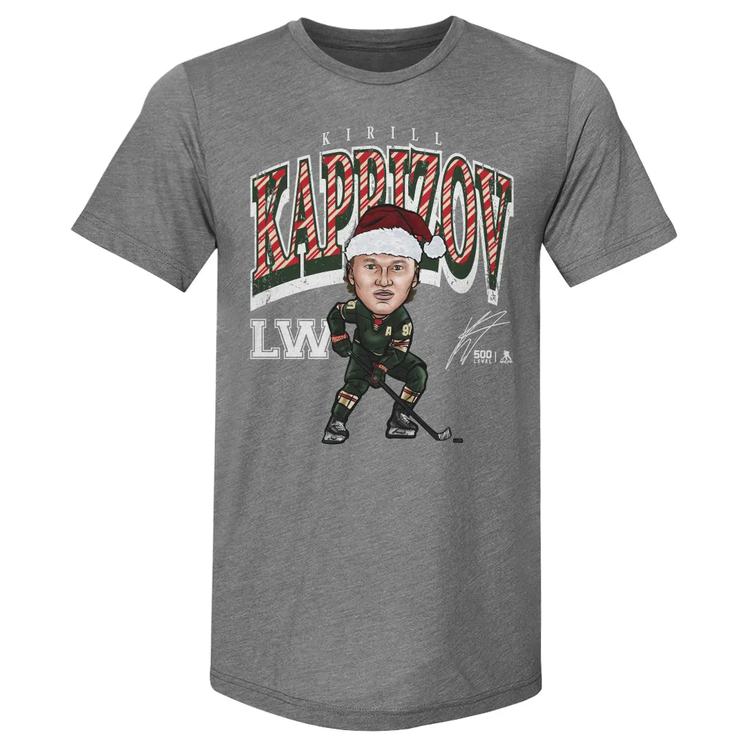 Kirill Kaprizov Minnesota Cartoon Santa Hat WHT sold by 500 Level