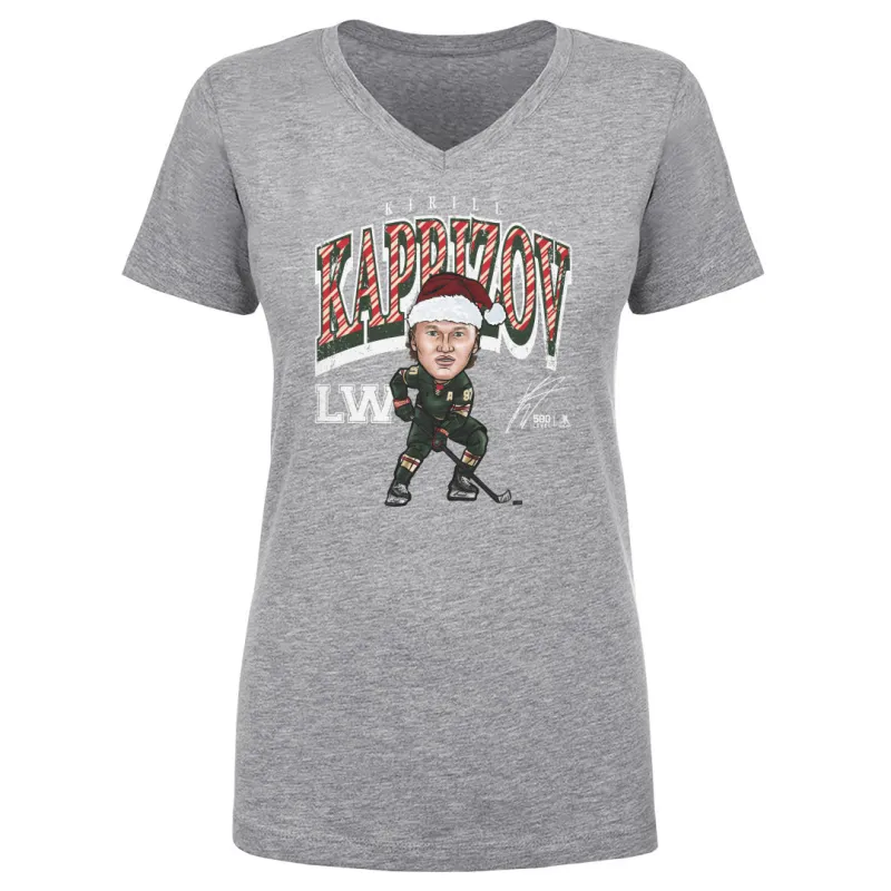 Kirill Kaprizov Minnesota Cartoon Santa Hat WHT sold by 500 Level