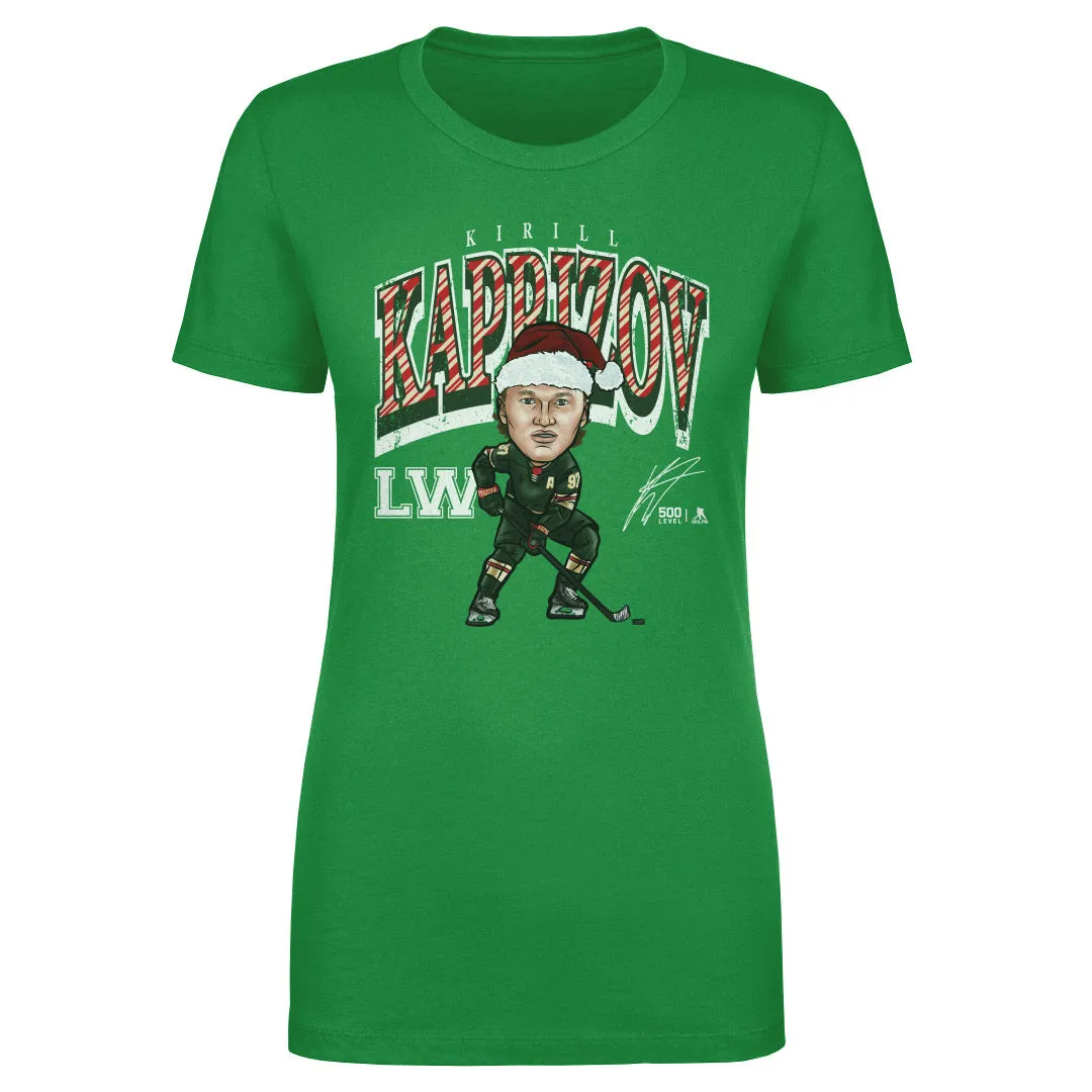 Kirill Kaprizov Minnesota Cartoon Santa Hat WHT sold by 500 Level