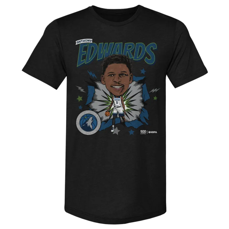 Anthony Edwards Minnesota Timberwolves Caricature Retro WHT sold by 500 Level