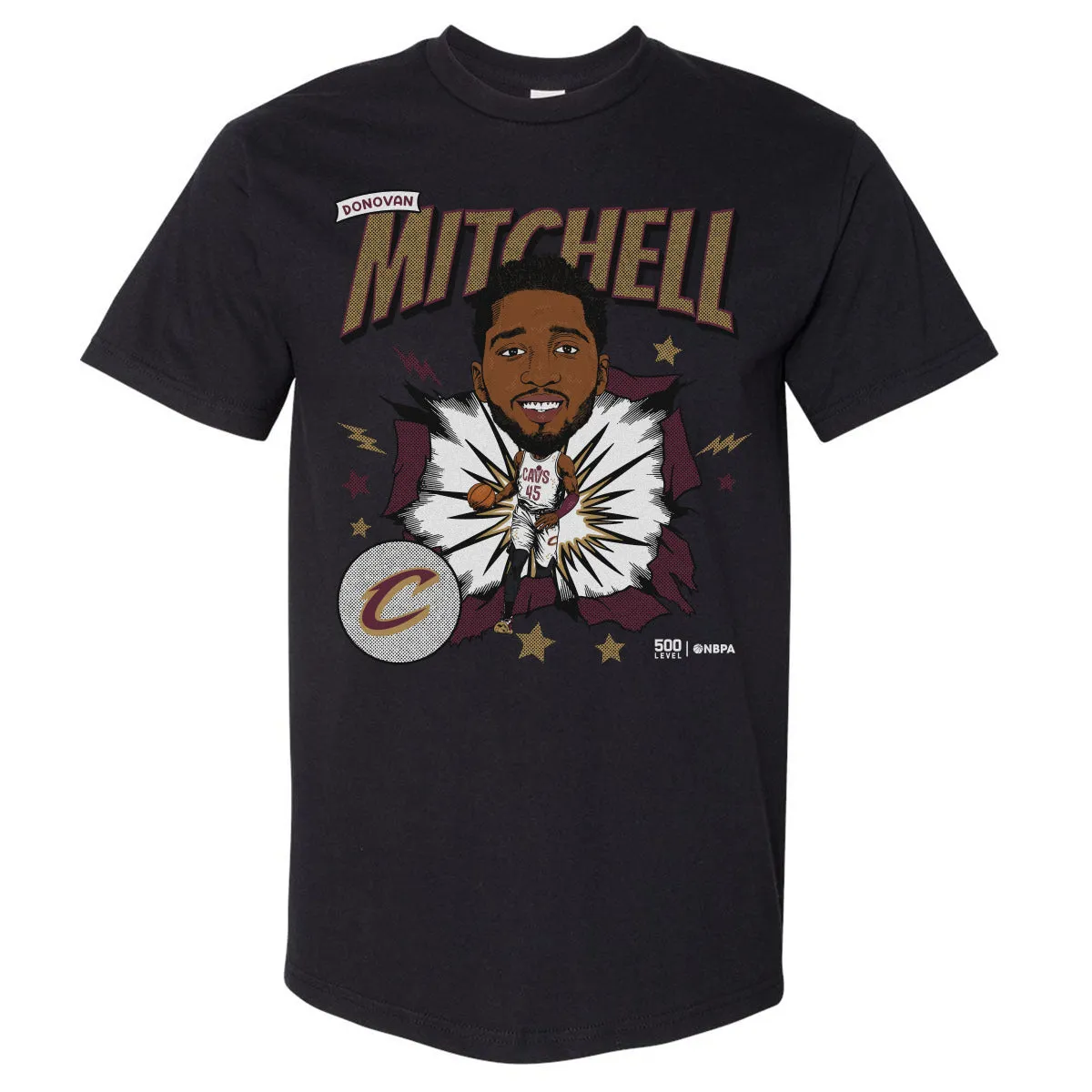 Donovan Mitchell Cleveland Cavaliers Caricature WHT sold by 500 Level
