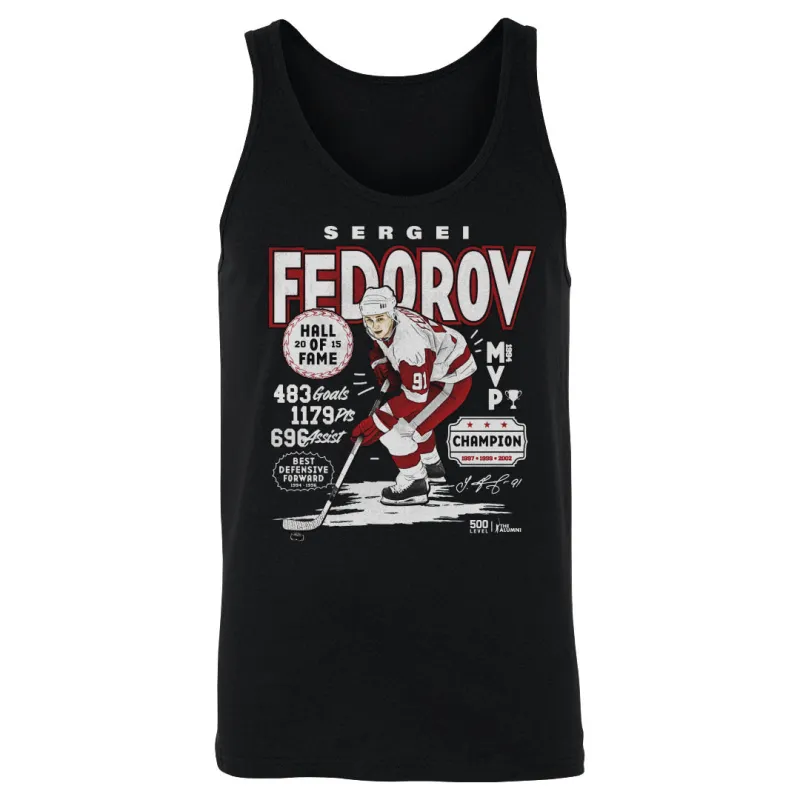 Sergei Fedorov Detroit Vintage Stats WHT sold by 500 Level