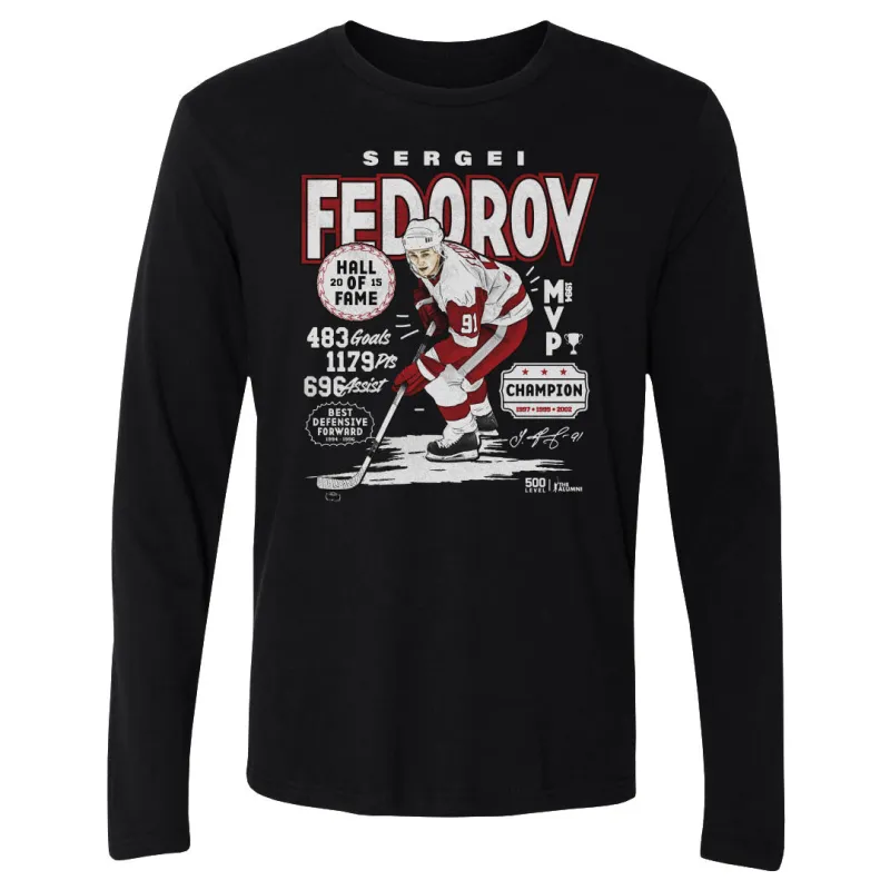 Sergei Fedorov Detroit Vintage Stats WHT sold by 500 Level