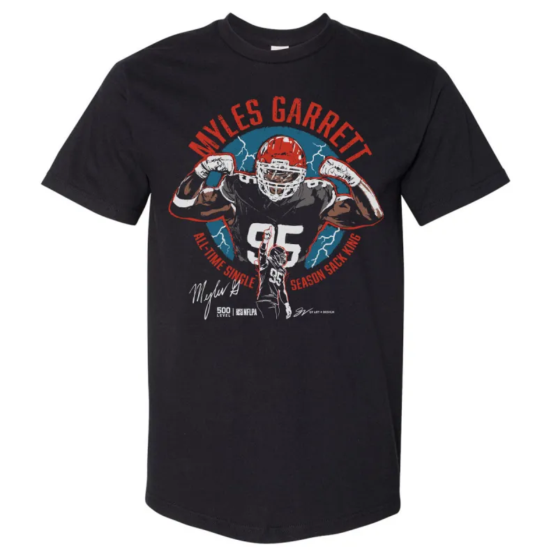 Myles Garrett Cleveland All-Time Sack King WHT made by 500 Level