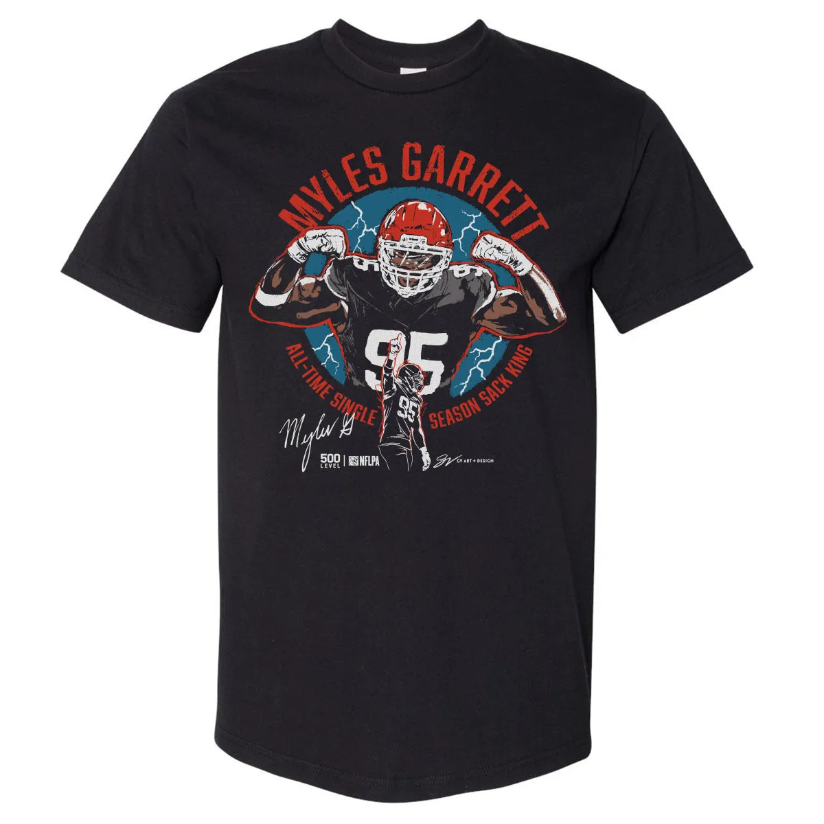 Myles Garrett Cleveland All-Time Sack King WHT sold by 500 Level
