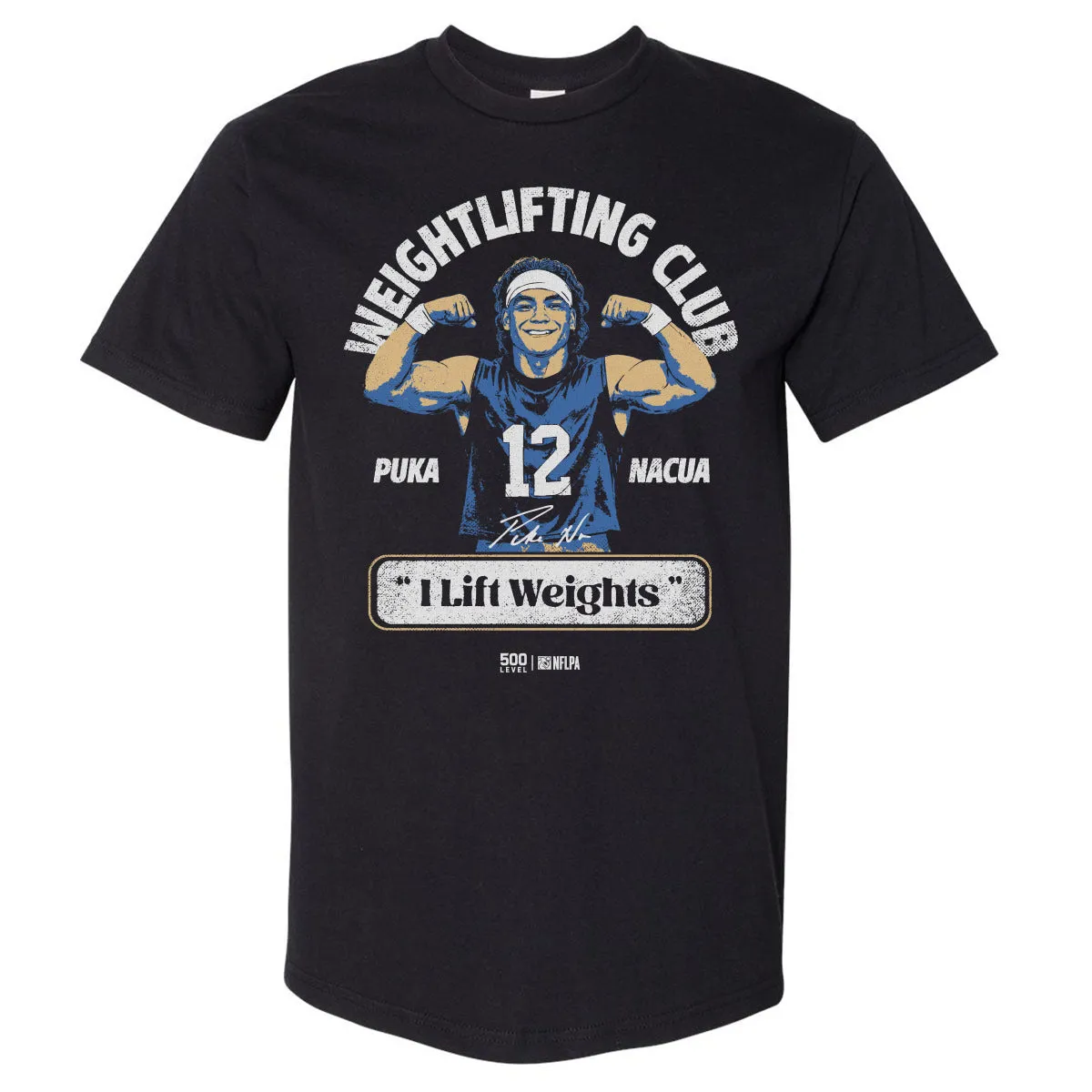 Puka Nacua Los Angeles R Weightlifting Club WHT sold by 500 Level