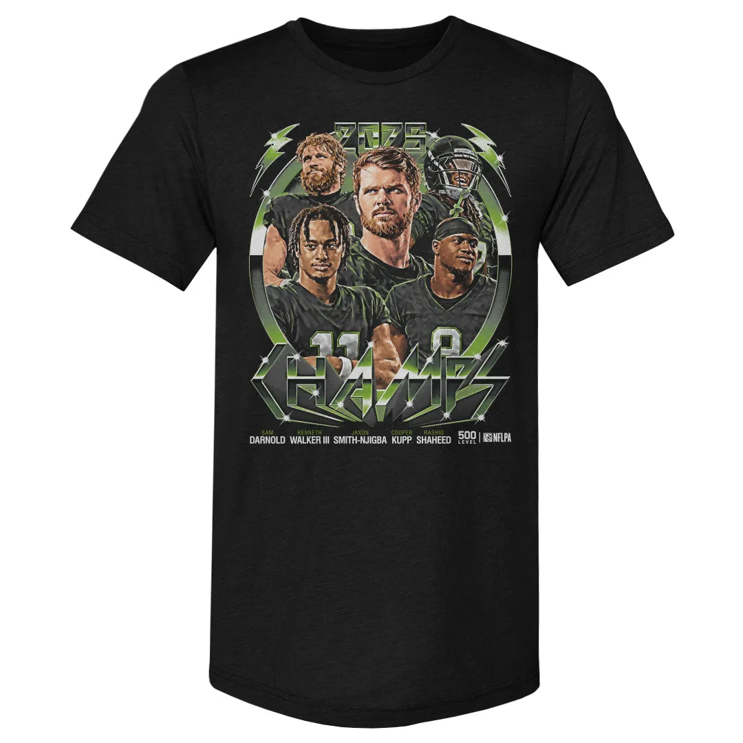 Seattle Football 2025 Champs Vintage Neon WHT sold by 500 Level