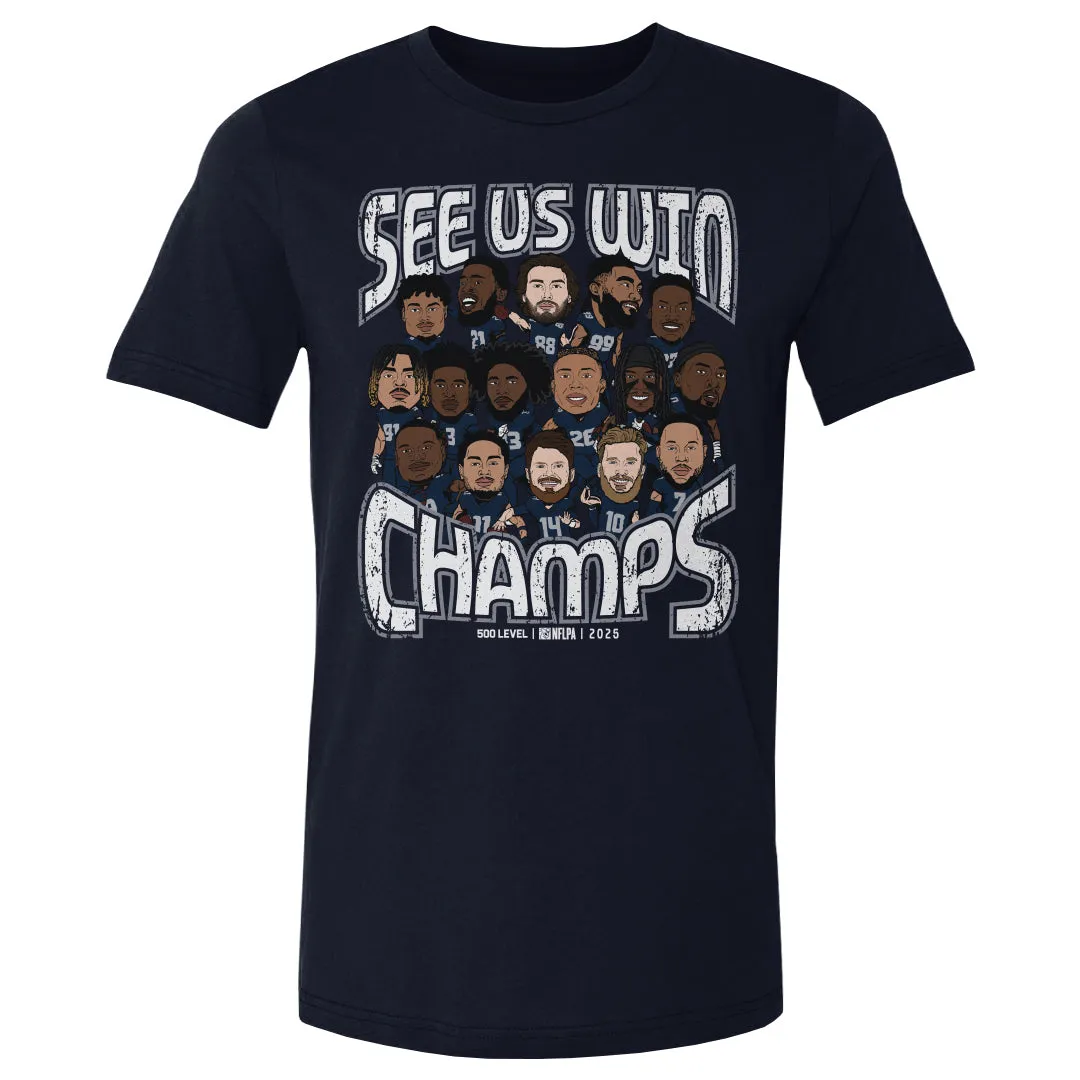 Seattle Football 2025 Champs Cartoon WHT sold by 500 Level product image thumbnail 2