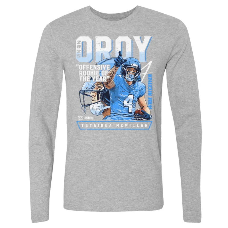 Tetairoa McMillan Carolina 2025 OROY WHT made by 500 Level