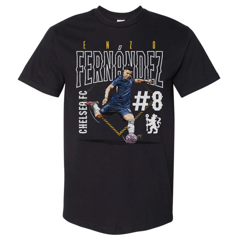 Enzo Fernandez Chelsea FC Outline Number WHT sold by 500 Level