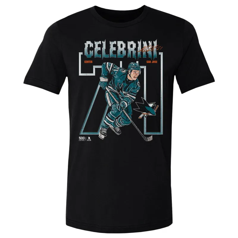 Macklin Celebrini San Jose Sharks Number Outline WHT made by 500 Level