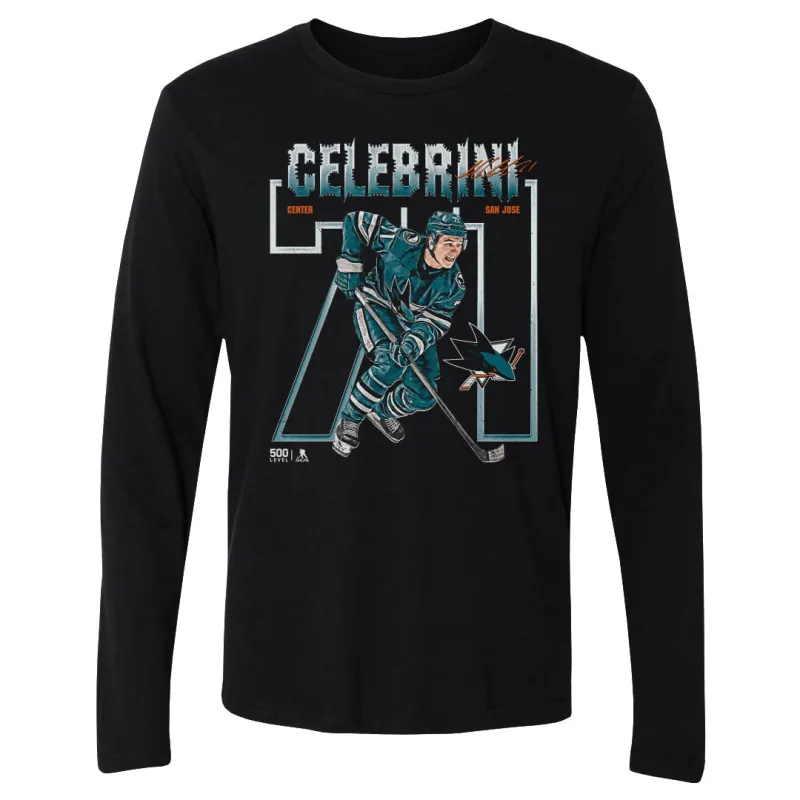 Macklin Celebrini San Jose Sharks Number Outline WHT sold by 500 Level