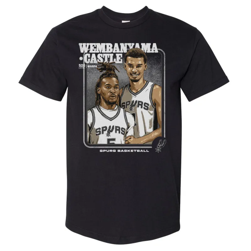 Victor Wembanyama & Stephon Castle San Antonio Spurs Step Brothers WHT made by 500 Level