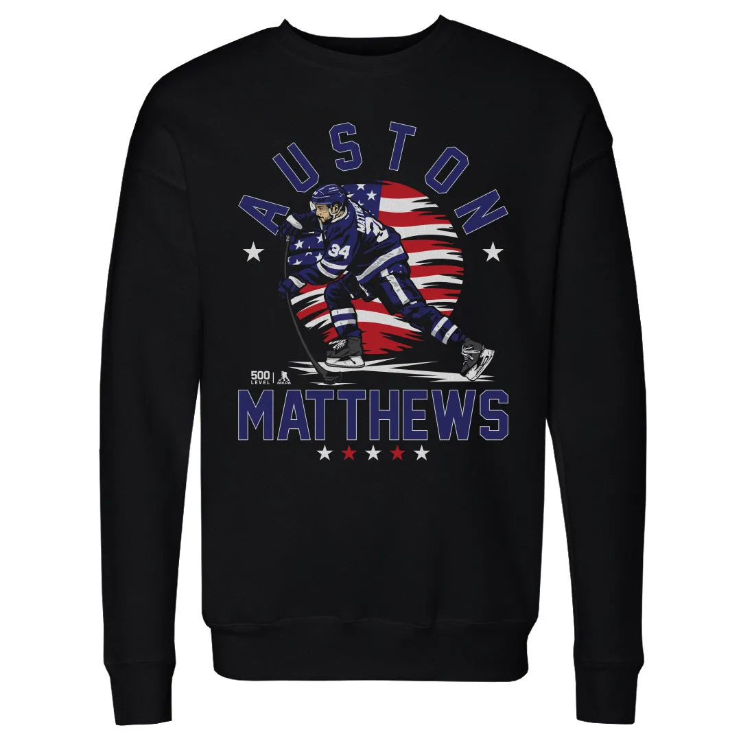 Auston Matthews Toronto USA Flag WHT sold by 500 Level