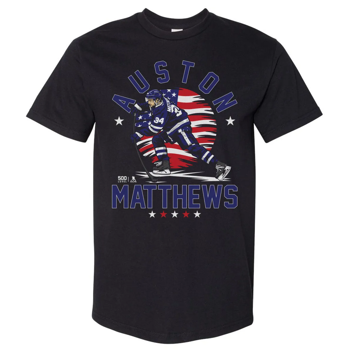 Auston Matthews Toronto USA Flag WHT sold by 500 Level