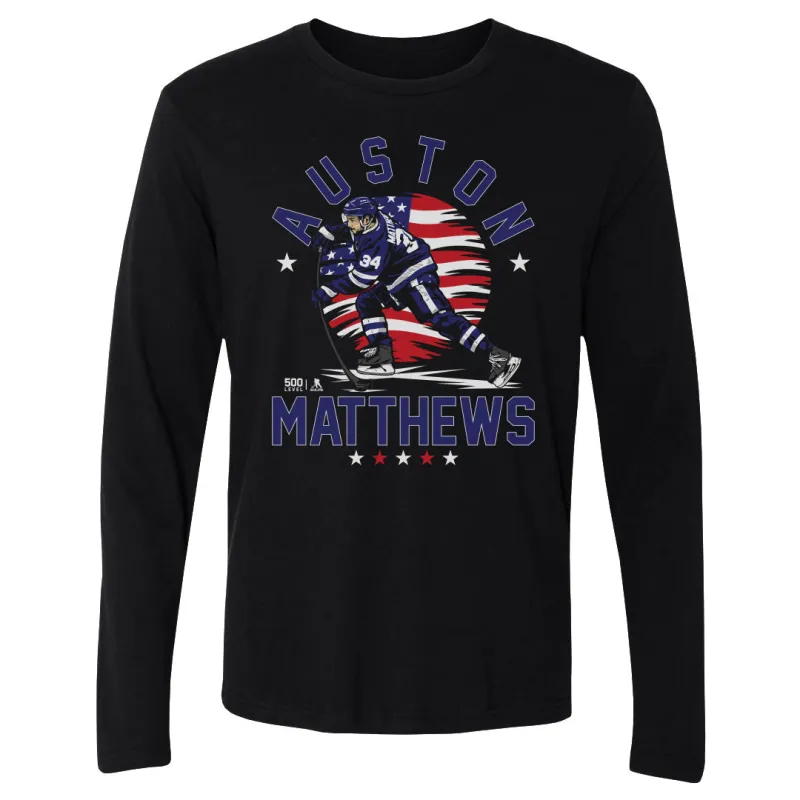 Auston Matthews Toronto USA Flag WHT made by 500 Level