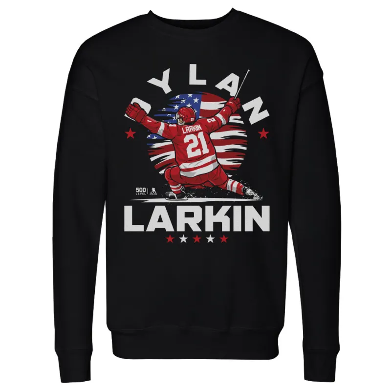 Dylan Larkin Detroit USA Flag Celebration WHT sold by 500 Level