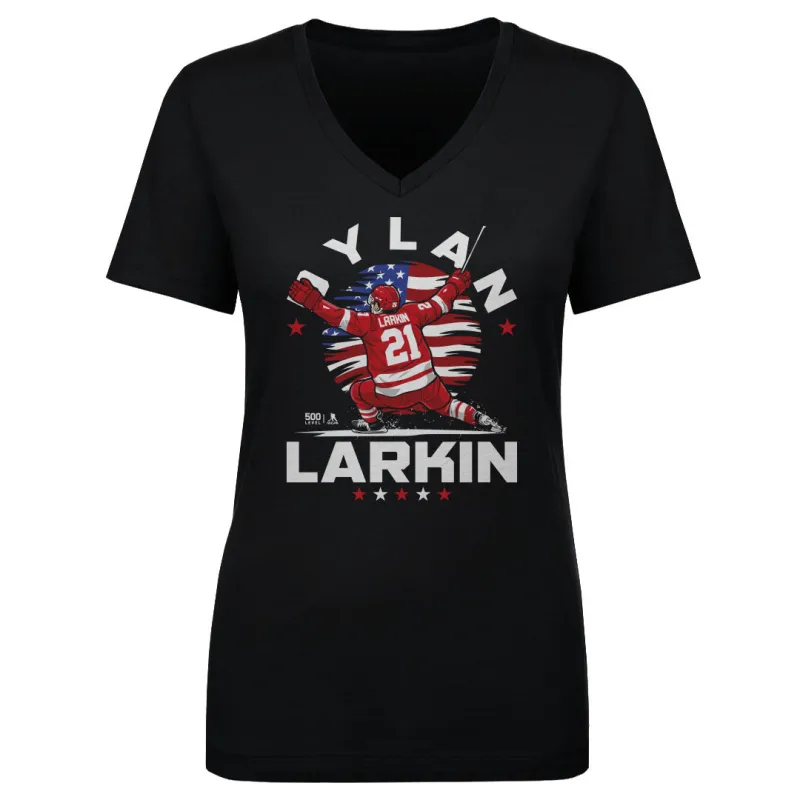 Dylan Larkin Detroit USA Flag Celebration WHT sold by 500 Level