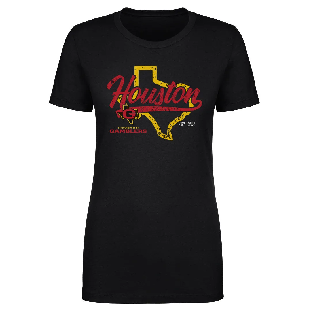 Houston Gamblers State Map WHT sold by 500 Level