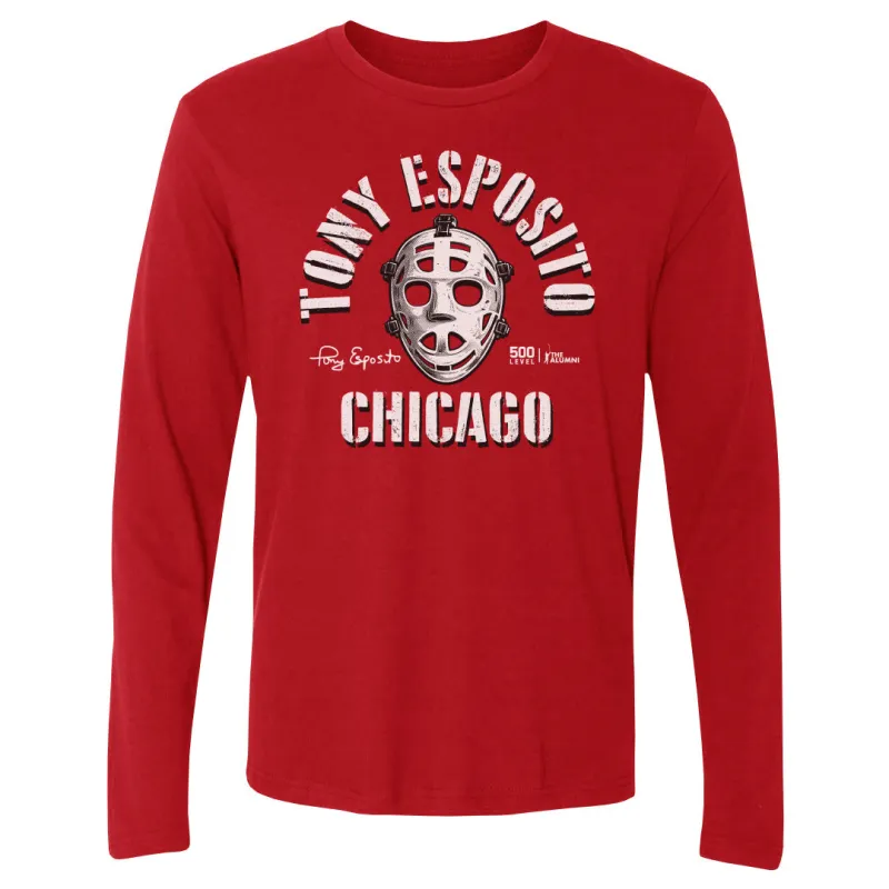 Tony Esposito Chicago Mask Emblem WHT made by 500 Level