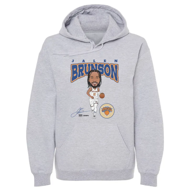 Jalen Brunson New York Knicks Hardwood Comic WHT made by 500 Level