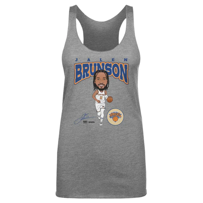 Jalen Brunson New York Knicks Hardwood Comic WHT made by 500 Level