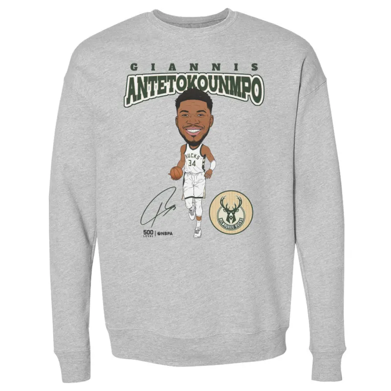 Giannis Antetokounmpo Milwaukee Bucks Hardwood Comic WHT made by 500 Level