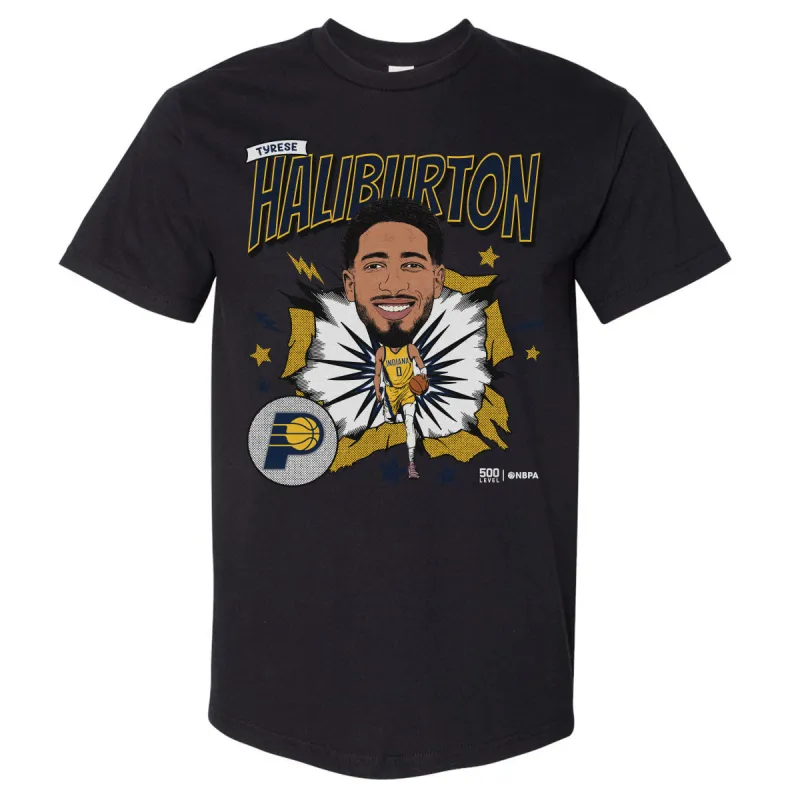 Tyrese Haliburton Indiana Pacers Caricature Retro WHT made by 500 Level