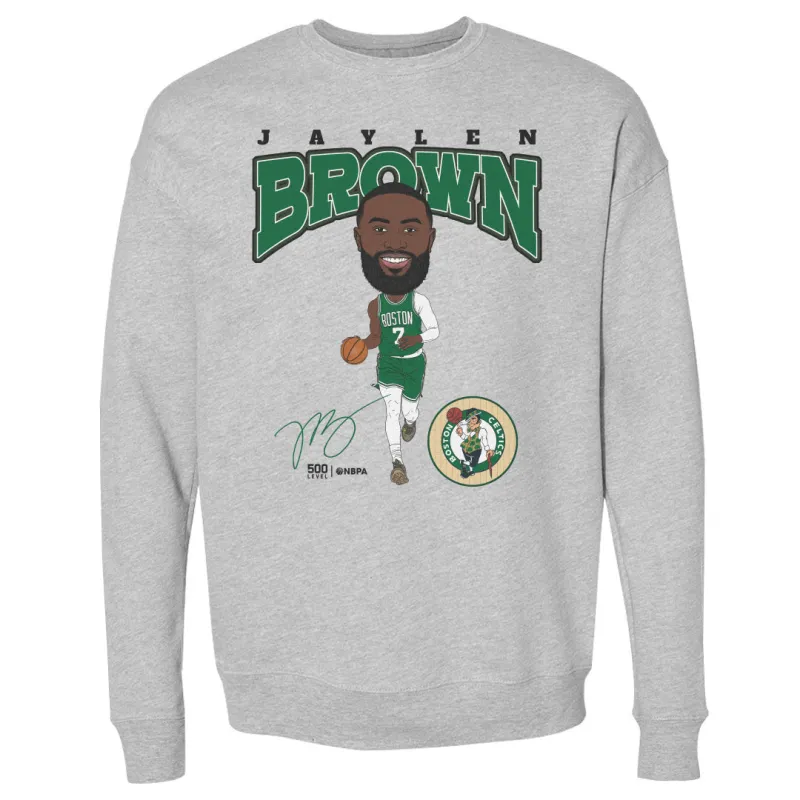 Jaylen Brown Boston Celtics Hardwood Comic WHT made by 500 Level