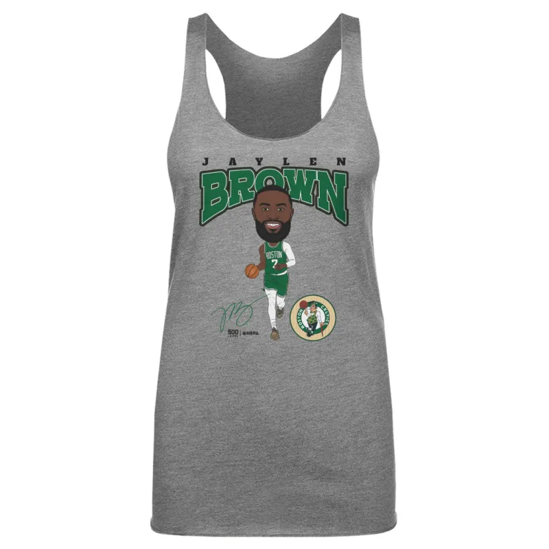 Jaylen Brown Boston Celtics Hardwood Comic WHT made by 500 Level