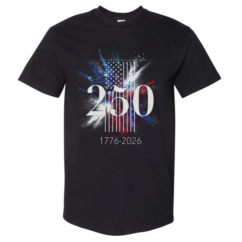 USA America 250 Years Flag Spray WHT made by 500 Level