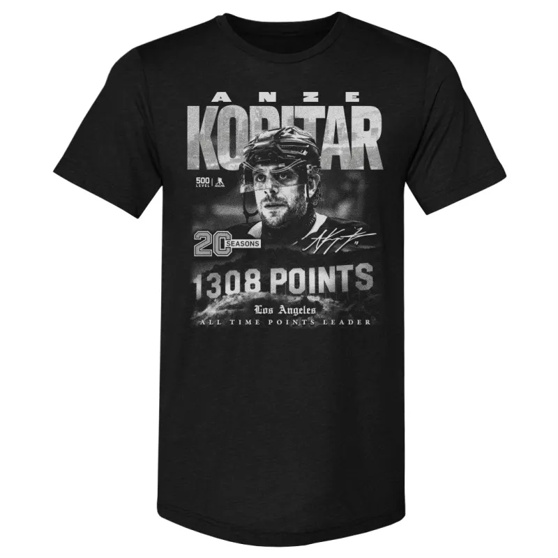 Anze Kopitar Los Angeles All Time Points Leader WHT made by 500 Level