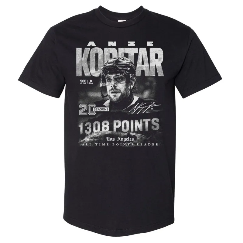 Anze Kopitar Los Angeles All Time Points Leader WHT made by 500 Level