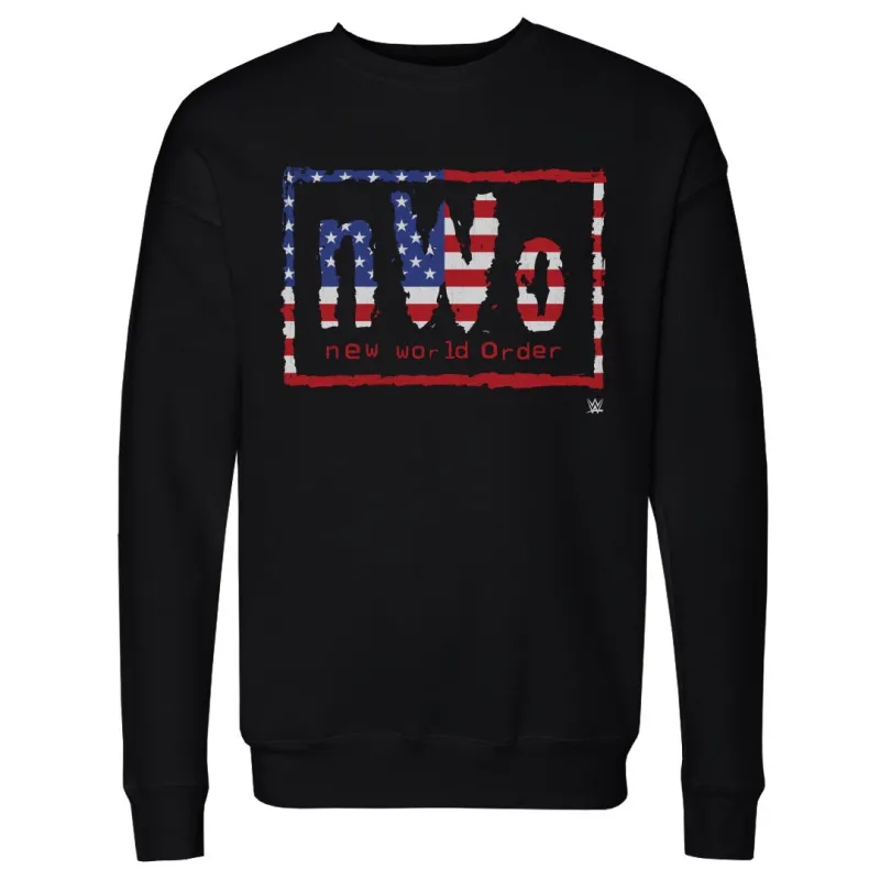 nWo WWE Logo American Flag WHT made by 500 Level