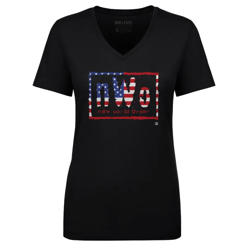 nWo WWE Logo American Flag WHT made by 500 Level