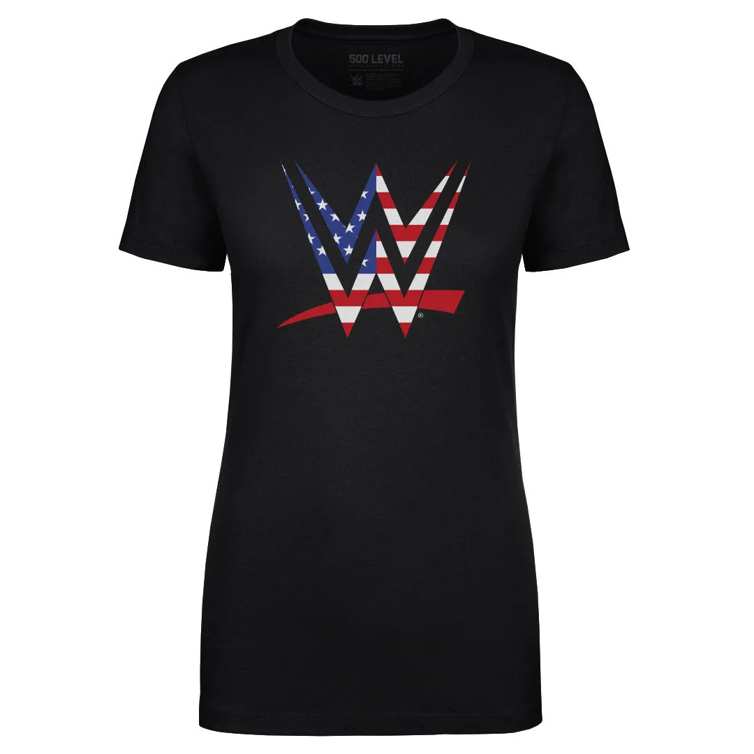 WWE Logo American Flag WHT sold by 500 Level