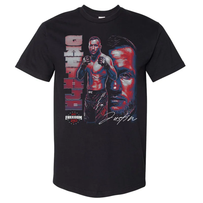 Justin Gaethje UFC Vertical Name WHT made by 500 Level